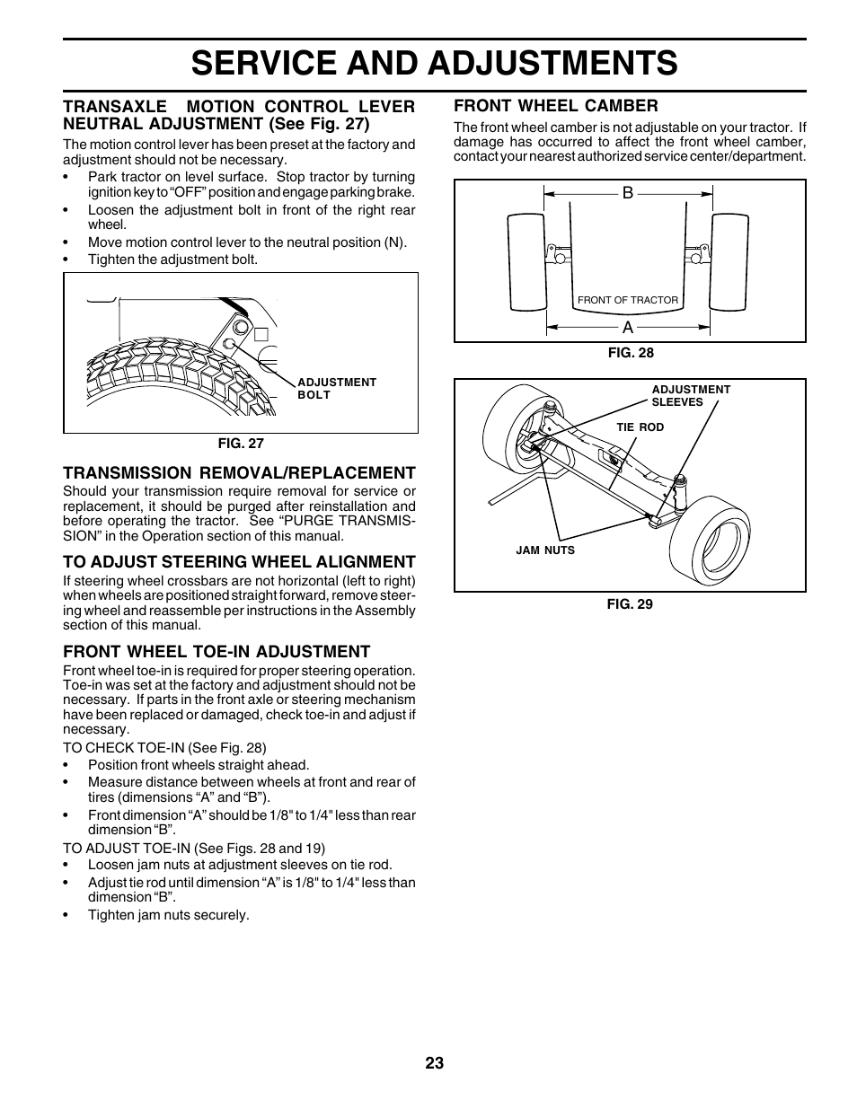 Service and adjustments | Poulan 178497 User Manual | Page 23 / 52