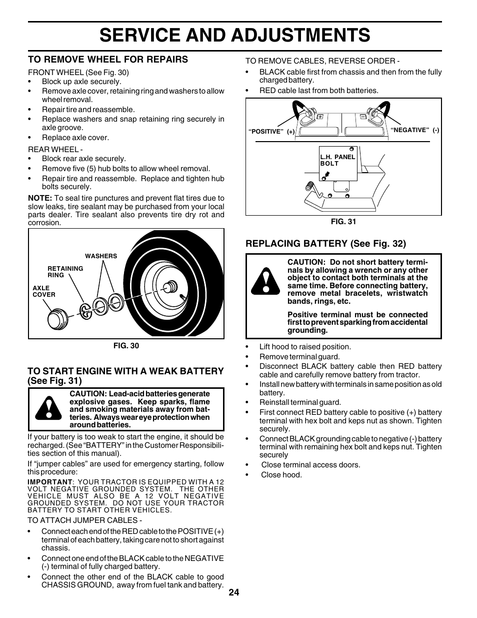 Service and adjustments | Poulan 178497 User Manual | Page 24 / 52