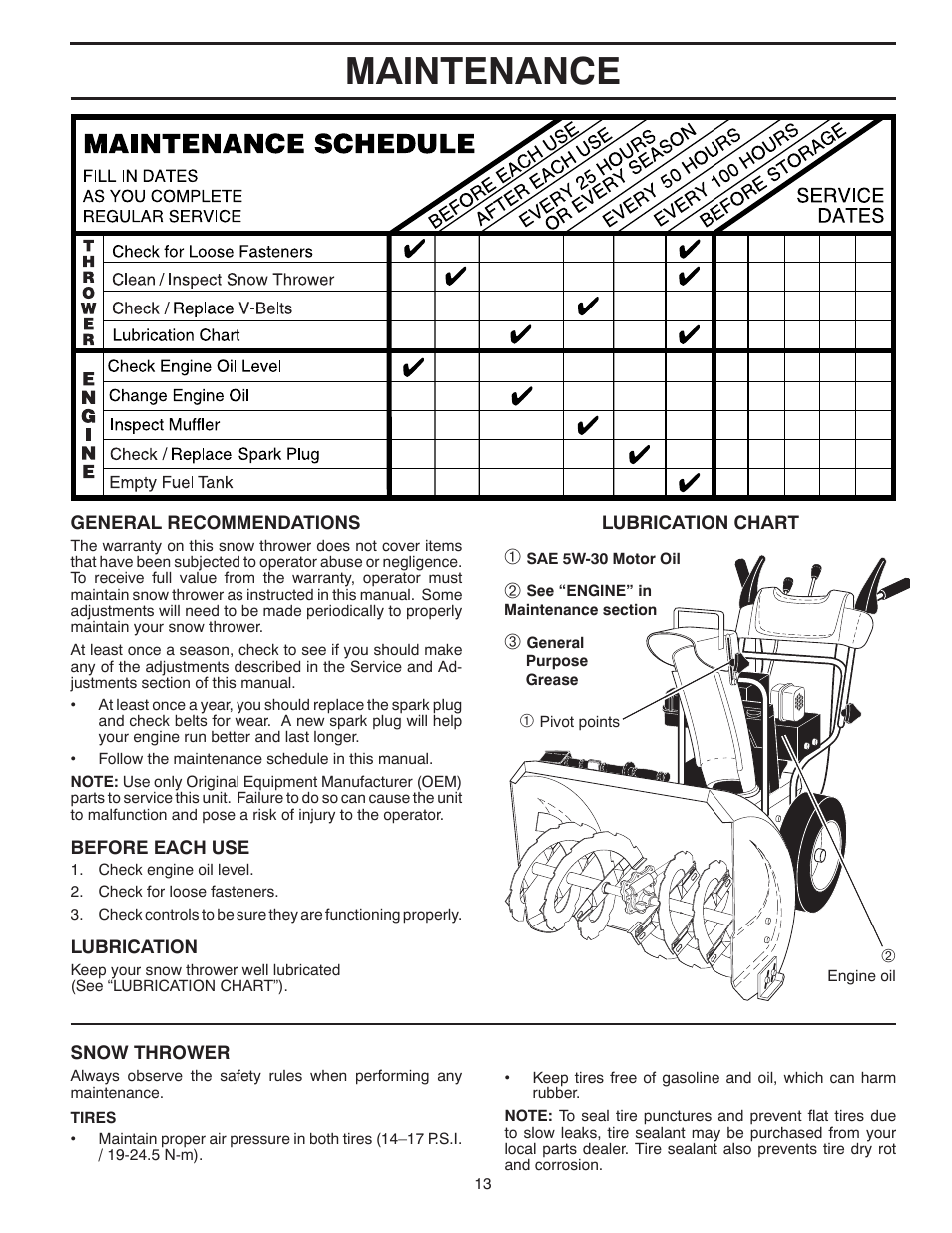 Maintenance | Poulan 421602 User Manual | Page 13 / 40