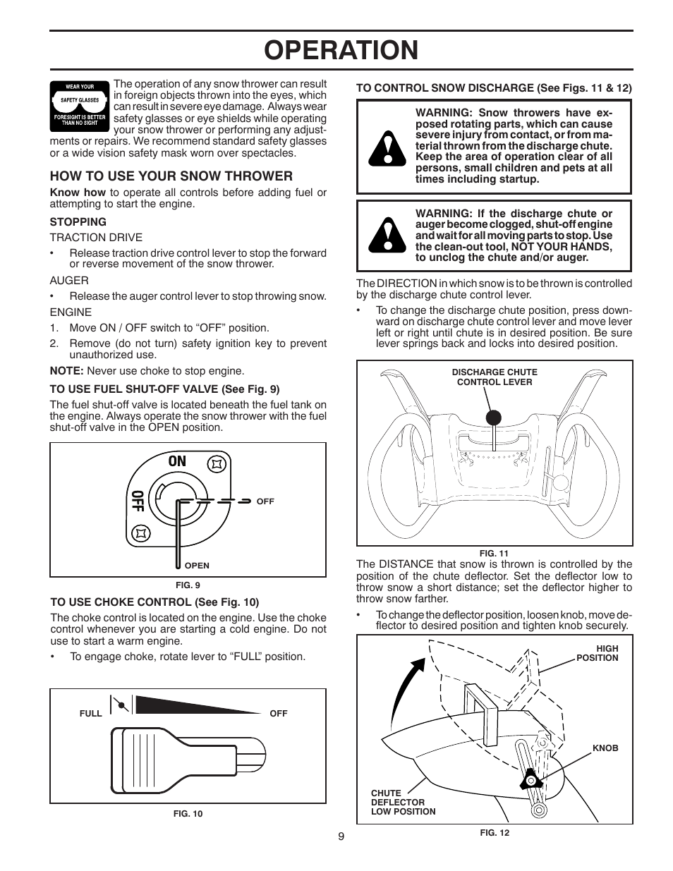 Operation | Poulan 421602 User Manual | Page 9 / 40