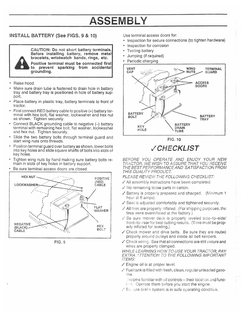 Assembly, Checklist | Poulan XC1182B User Manual | Page 10 / 32