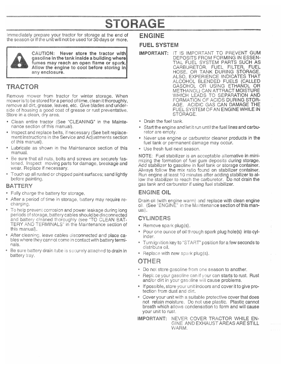 Fuel system, Tractor, Engine | Poulan XC1182B User Manual | Page 25 / 32