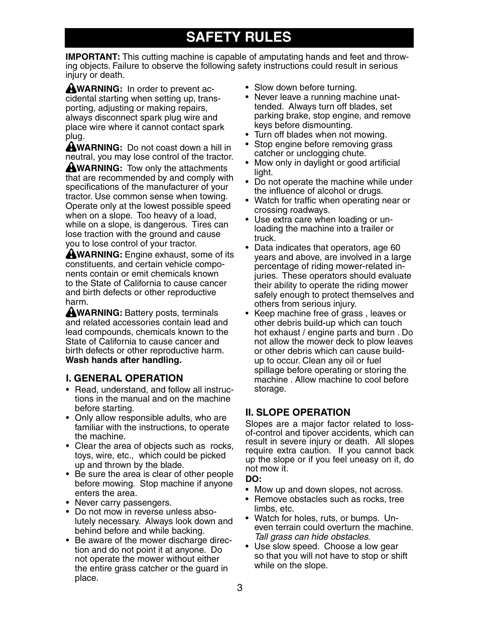 Safety rules | Poulan 191697 User Manual | Page 3 / 35