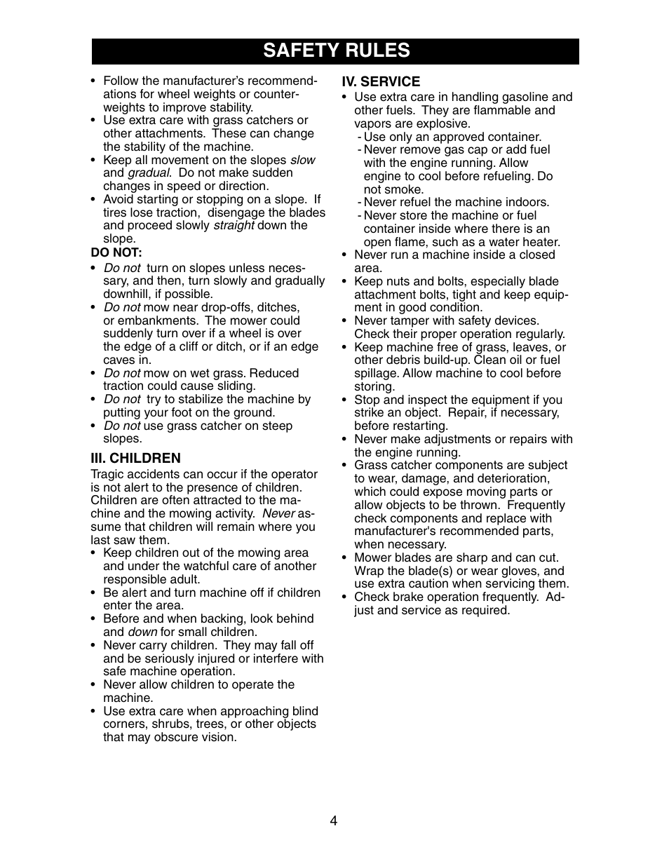 Safety rules | Poulan 191697 User Manual | Page 4 / 35
