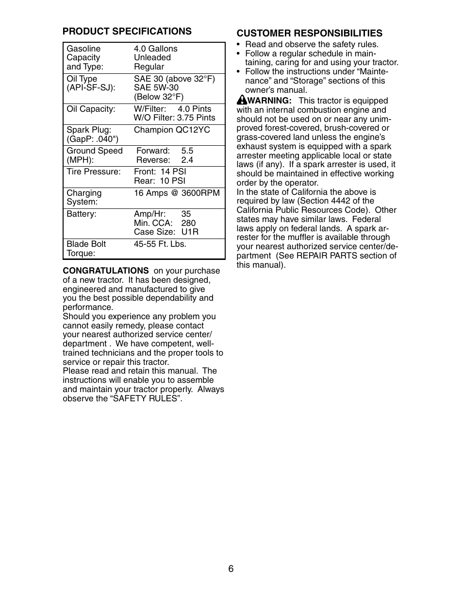 Poulan 191697 User Manual | Page 6 / 35