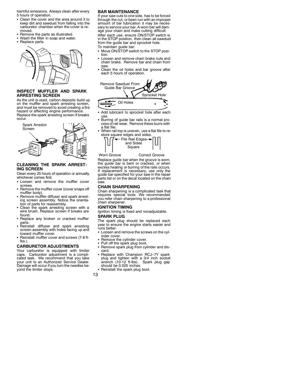 Poulan 530088788 User Manual | Page 13 / 16