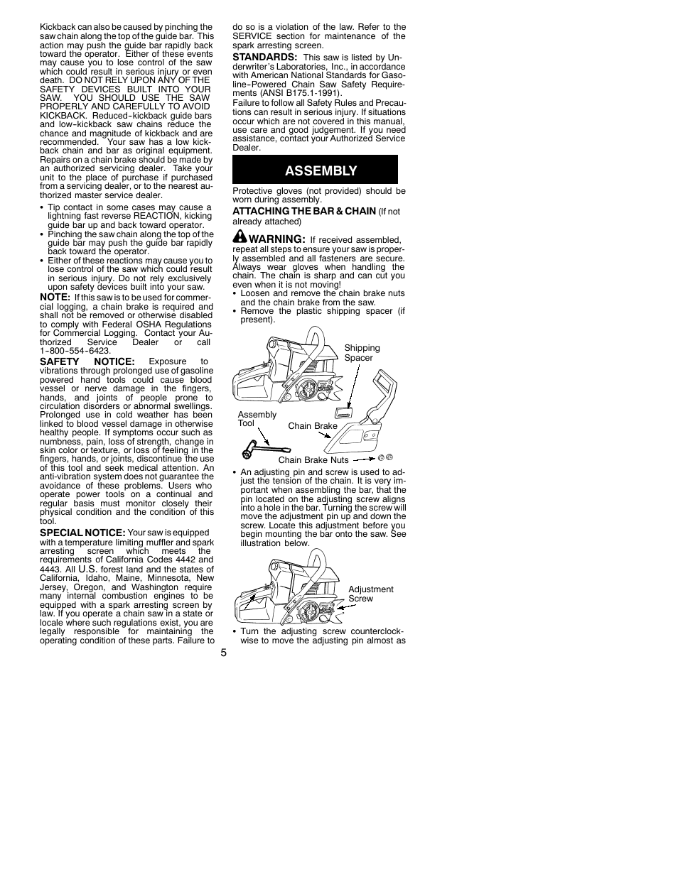 Assembly | Poulan 530088788 User Manual | Page 5 / 16