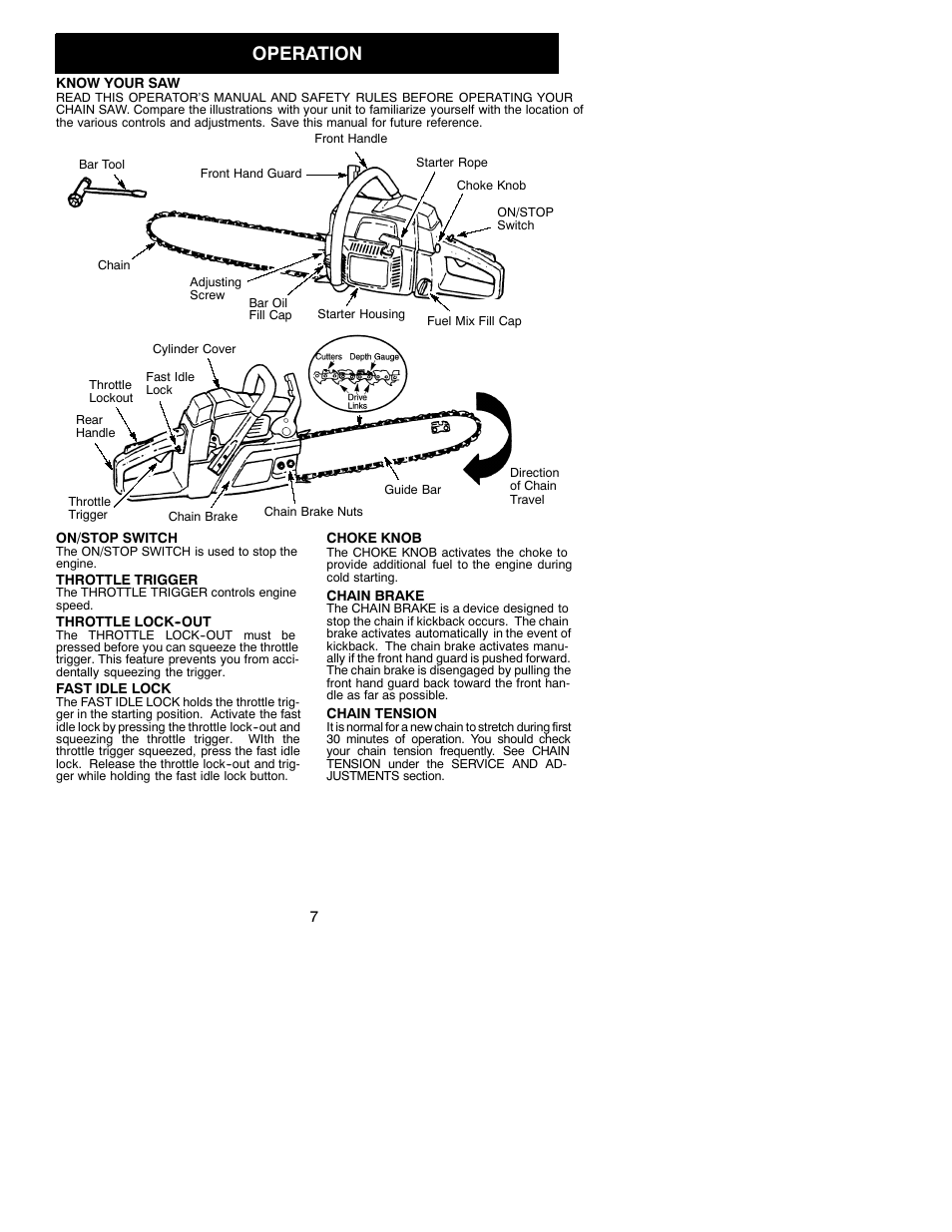 Operation | Poulan 530088788 User Manual | Page 7 / 16