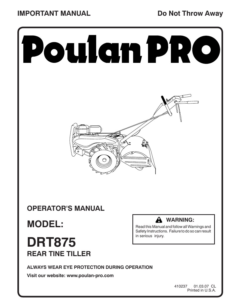 Poulan DRT875 User Manual | 22 pages