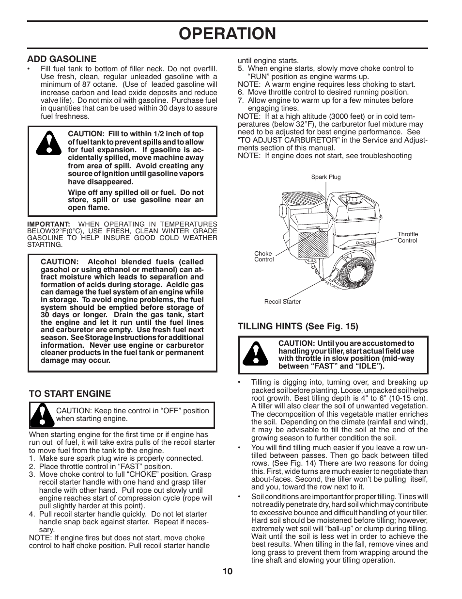 Operation | Poulan DRT875 User Manual | Page 10 / 22