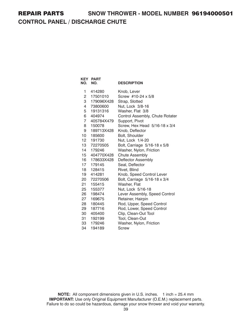 Poulan 96194000501 User Manual | Page 39 / 48