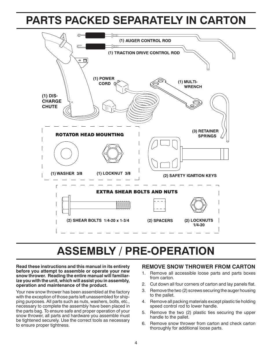 Poulan 96194000501 User Manual | Page 4 / 48