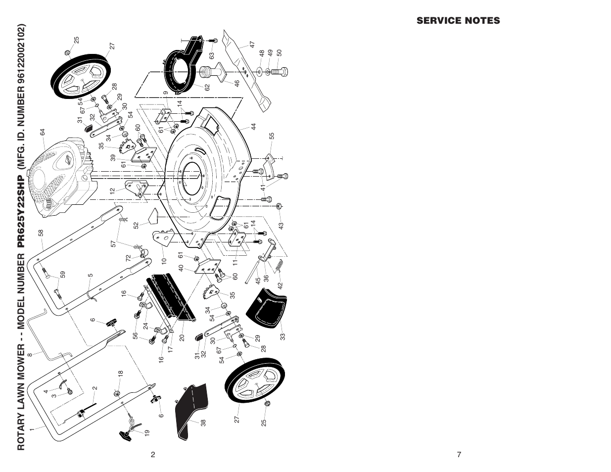 Poulan Pro Rotary Lawn Mower PR625Y22SHP User Manual | Page 2 / 4