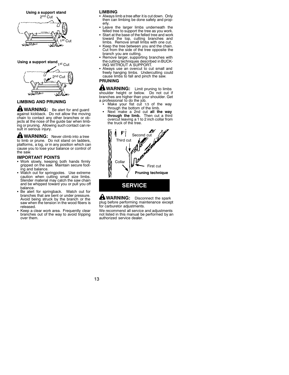 Service | Poulan 2750 User Manual | Page 13 / 18