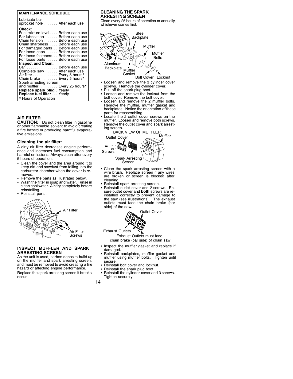 Poulan 2750 User Manual | Page 14 / 18