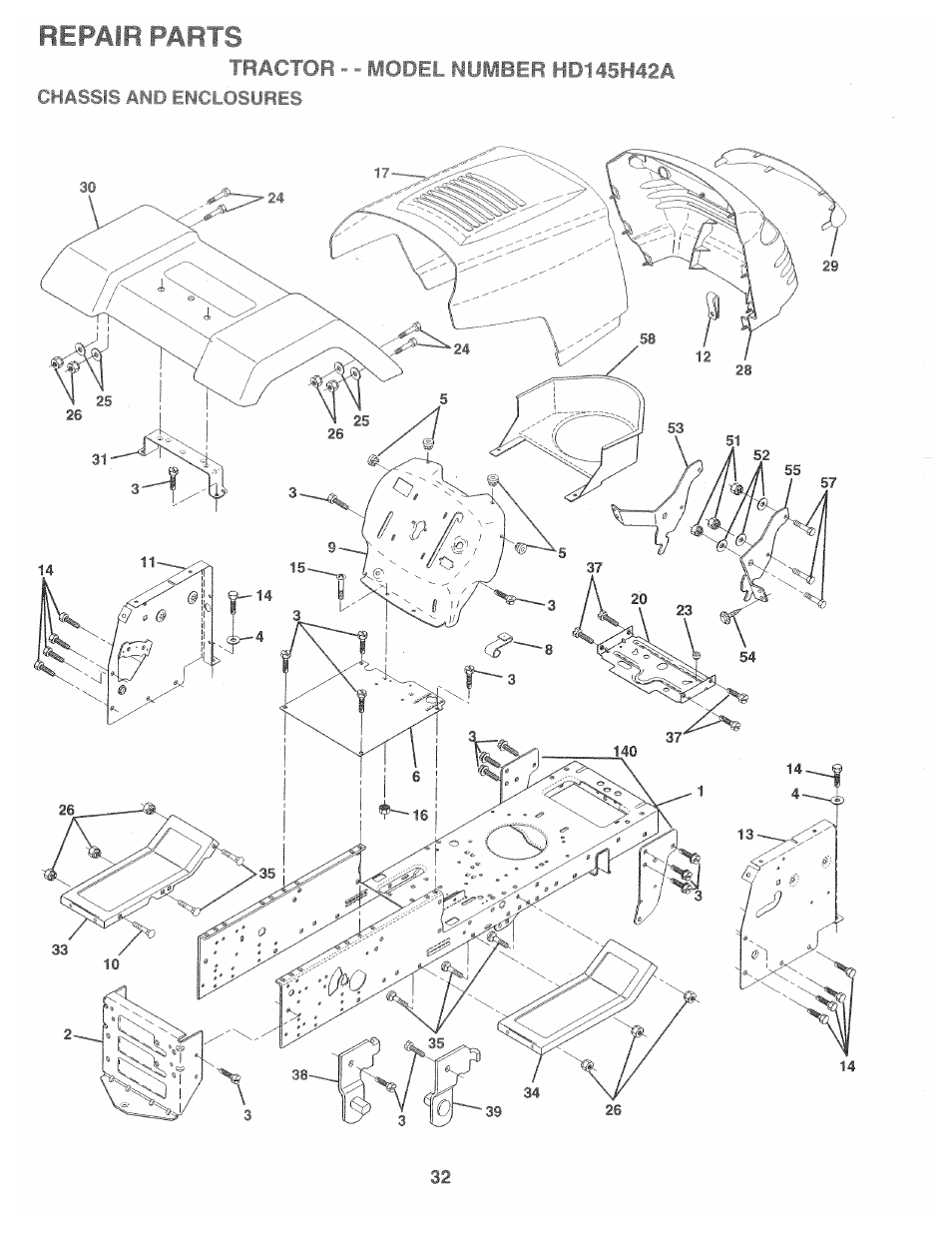 Repair parts | Poulan 157469 User Manual | Page 32 / 52
