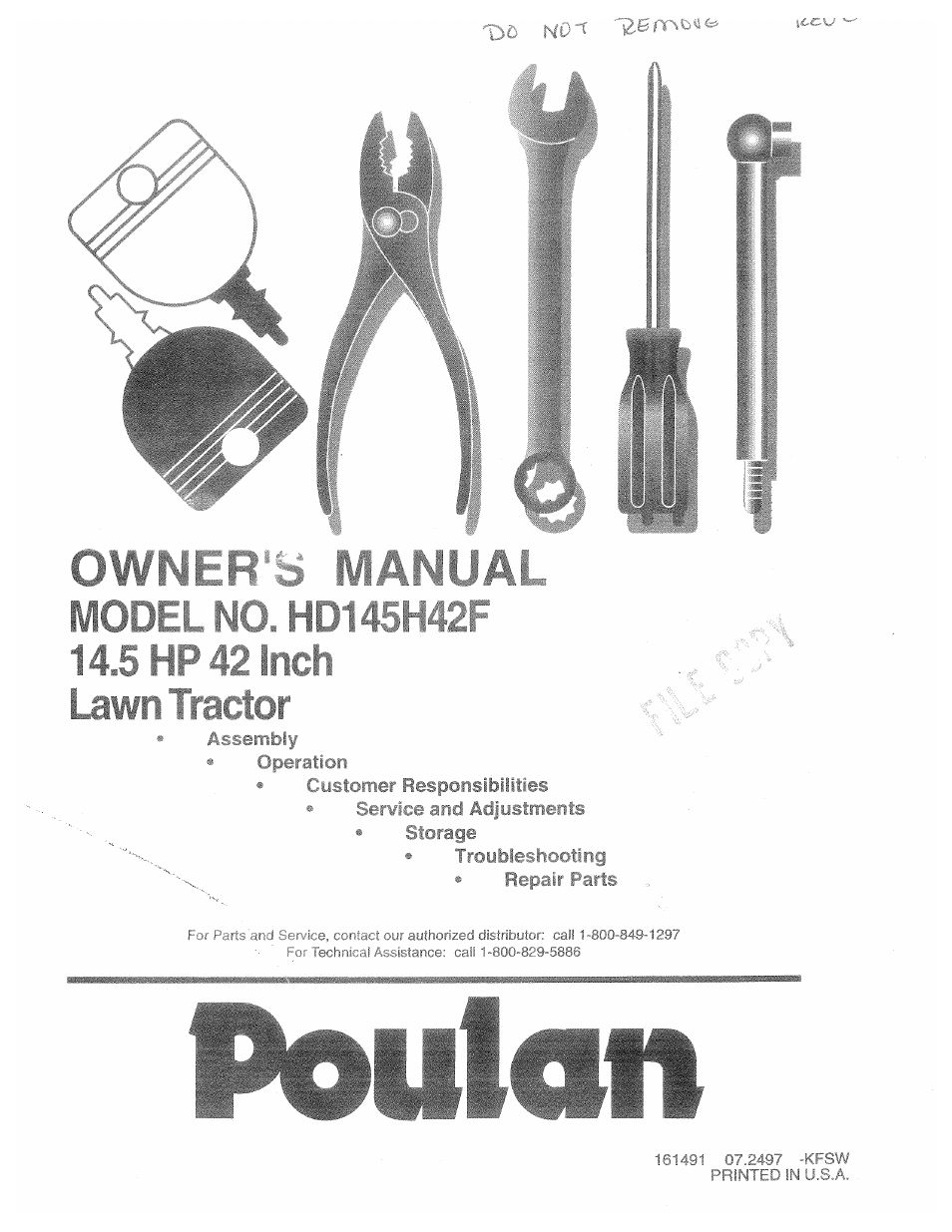 Poulan 161491 User Manual | 52 pages