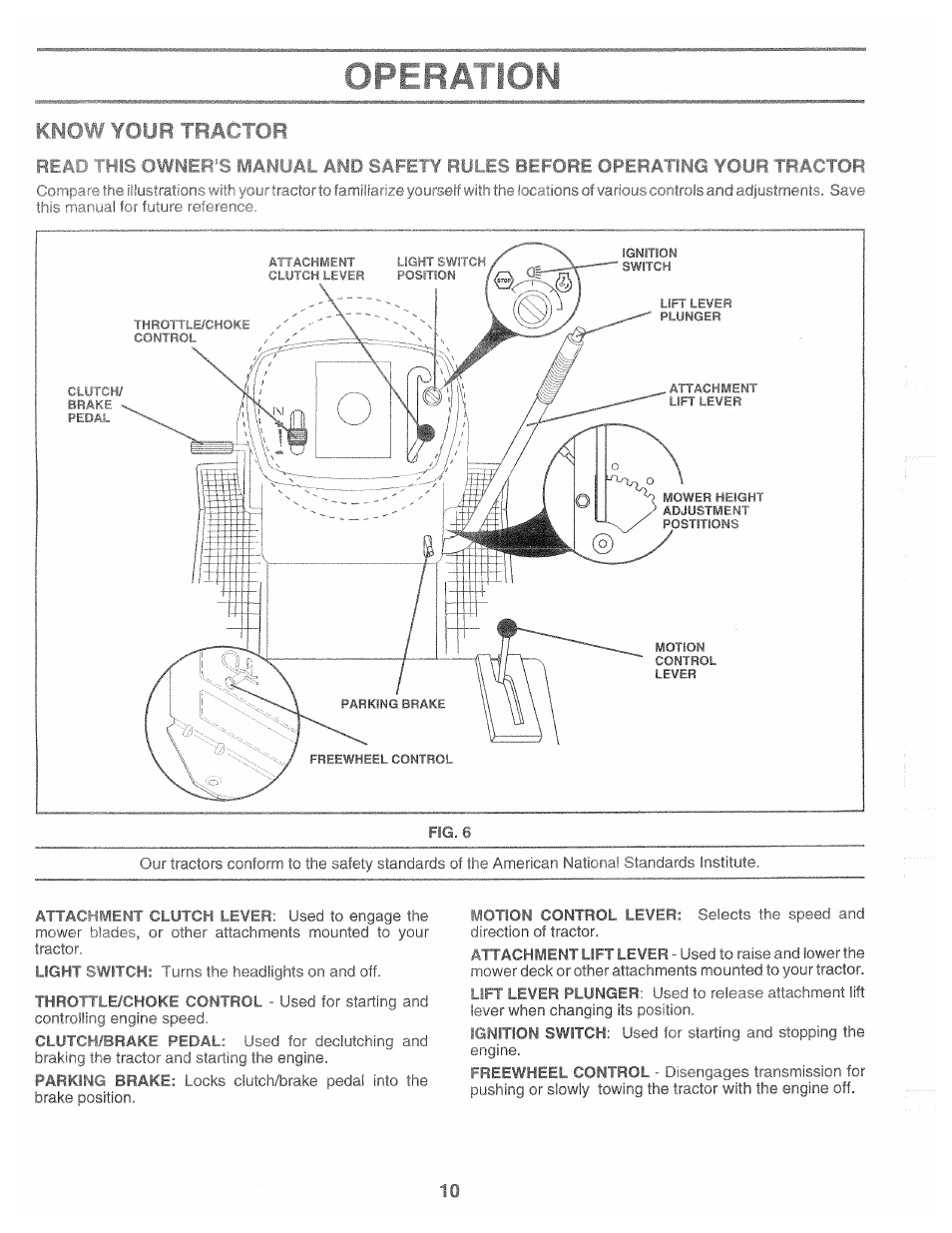 Know your tractor | Poulan 161491 User Manual | Page 10 / 52