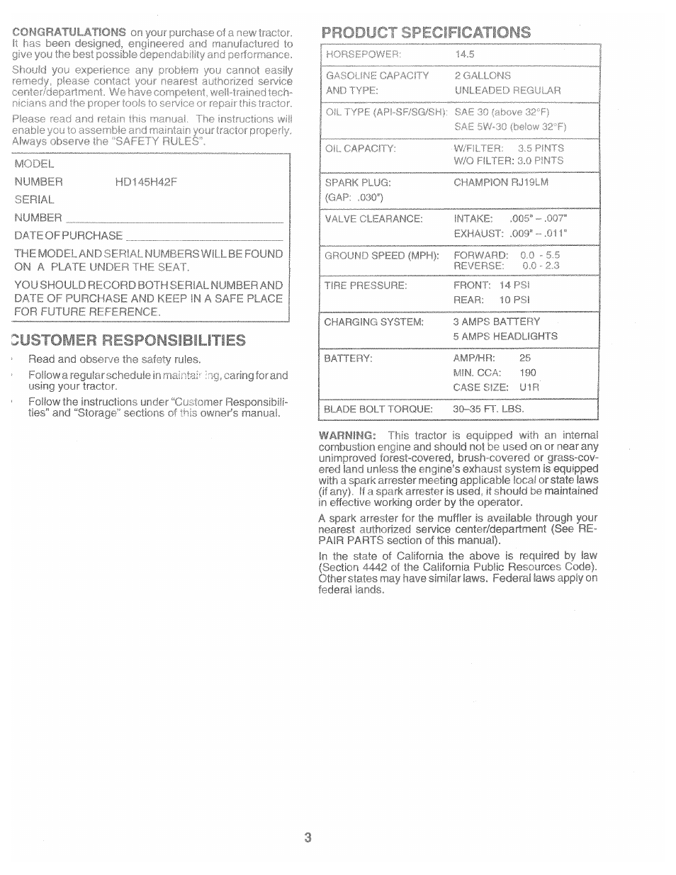 Poulan 161491 User Manual | Page 3 / 52