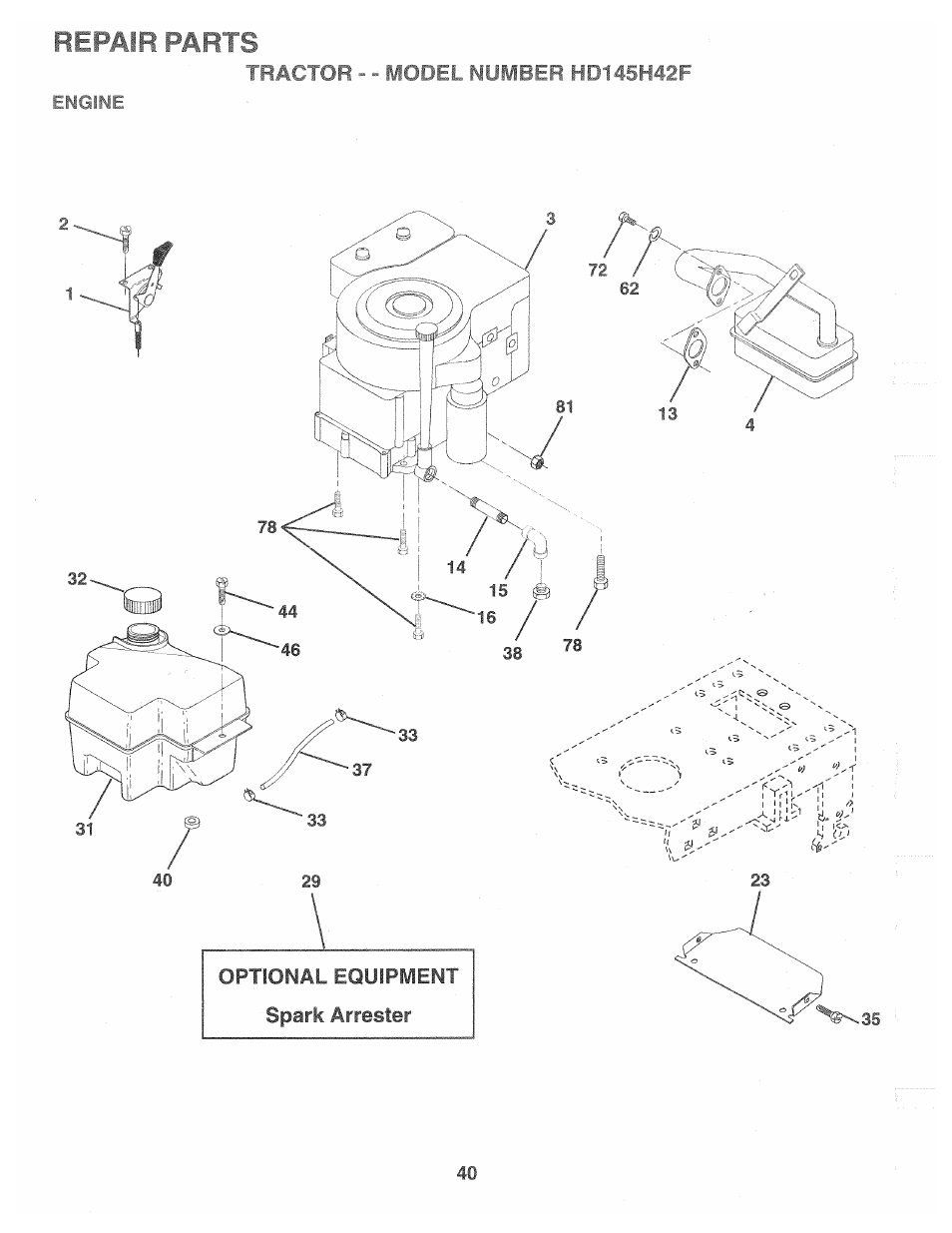 Repair parts | Poulan 161491 User Manual | Page 40 / 52