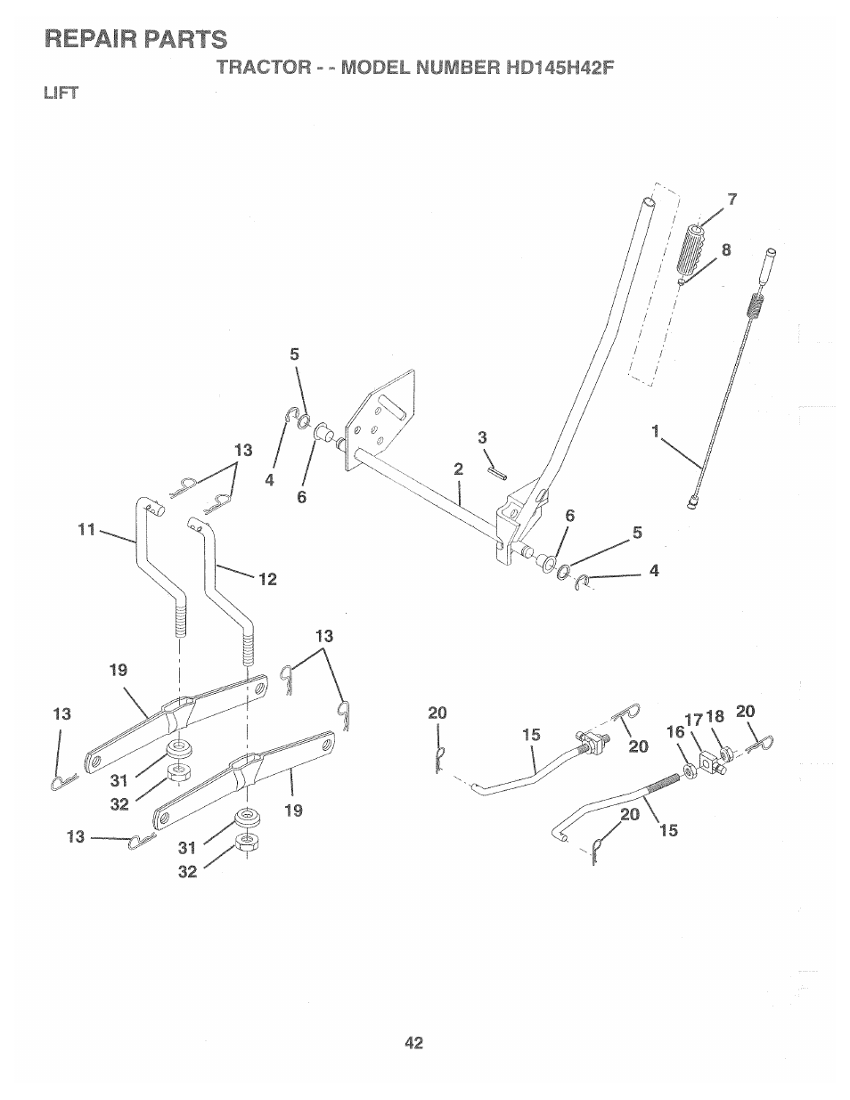 Repair parts | Poulan 161491 User Manual | Page 42 / 52