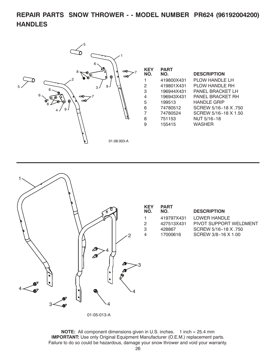 Handles | Poulan 96192004200 User Manual | Page 26 / 40