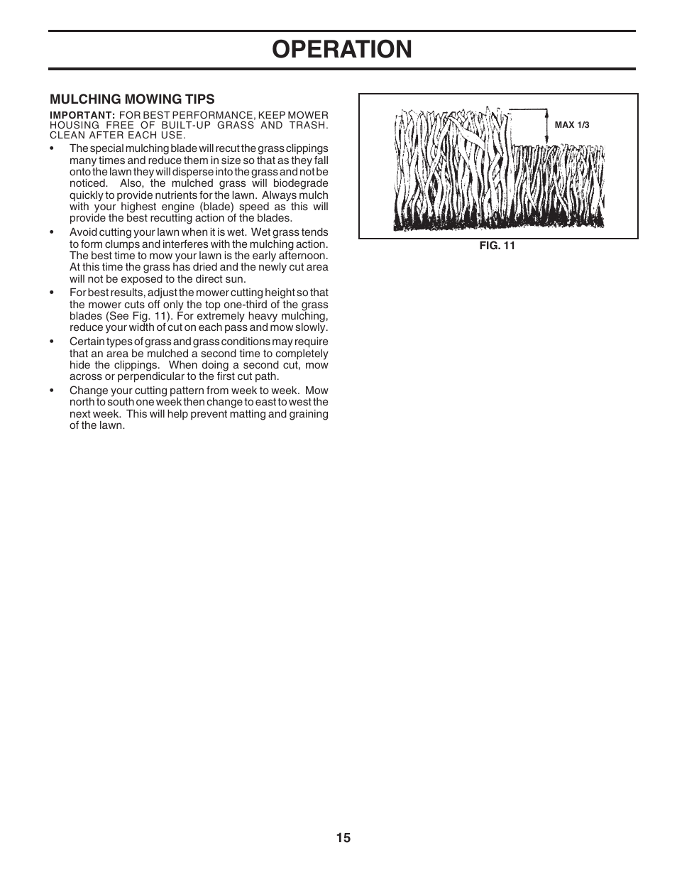 Operation | Poulan 183397 User Manual | Page 15 / 48