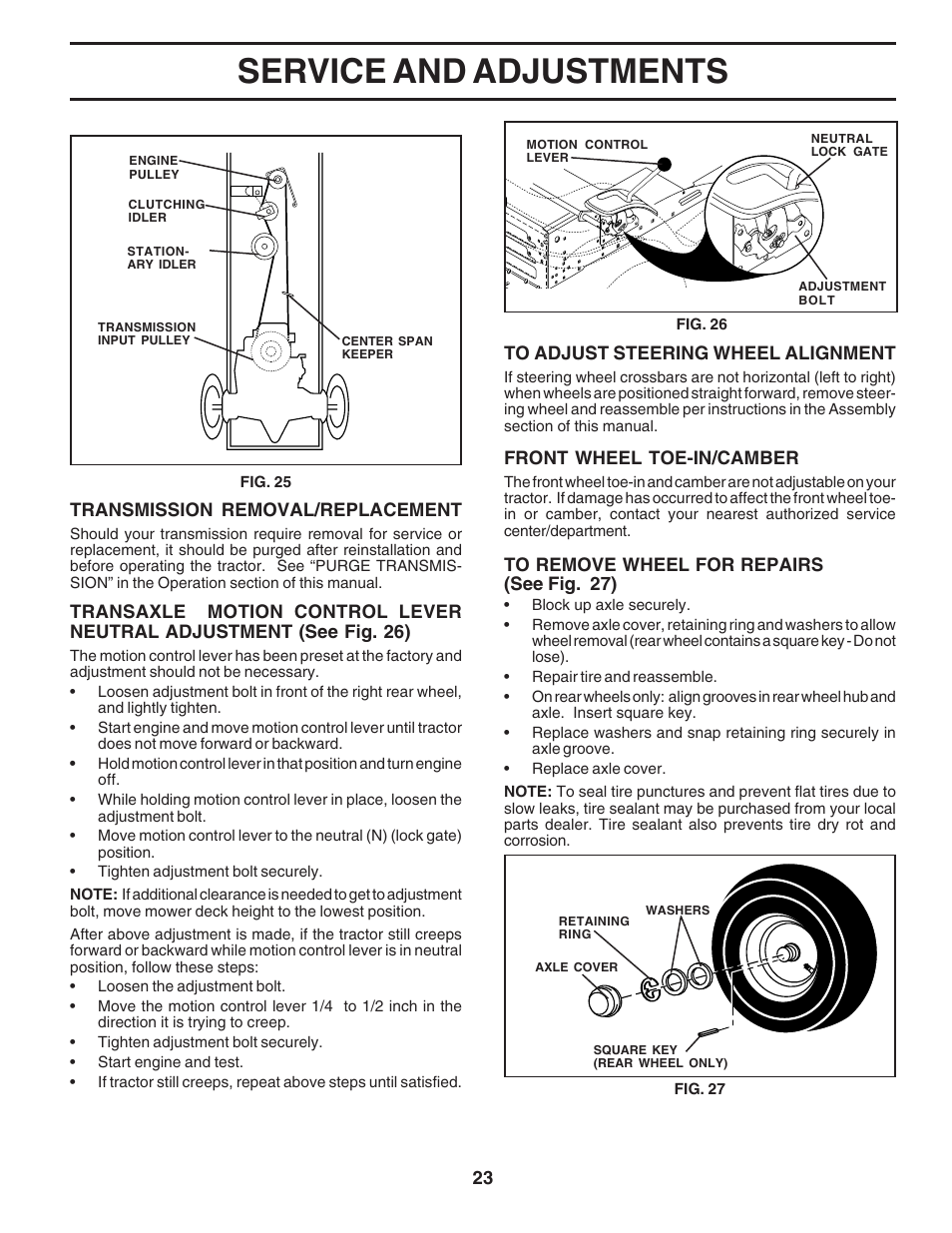 Service and adjustments | Poulan 183397 User Manual | Page 23 / 48