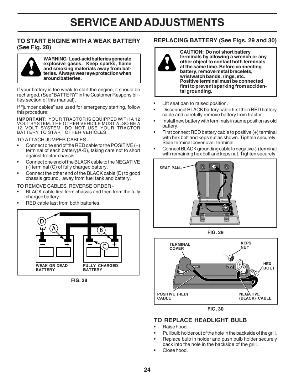 Service and adjustments | Poulan 183397 User Manual | Page 24 / 48