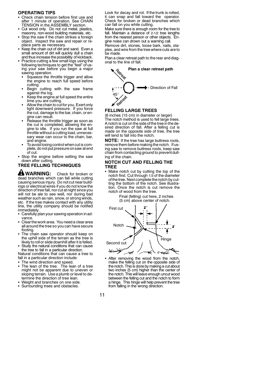 Warning | Poulan Pro PP3816 AV User Manual | Page 11 / 19