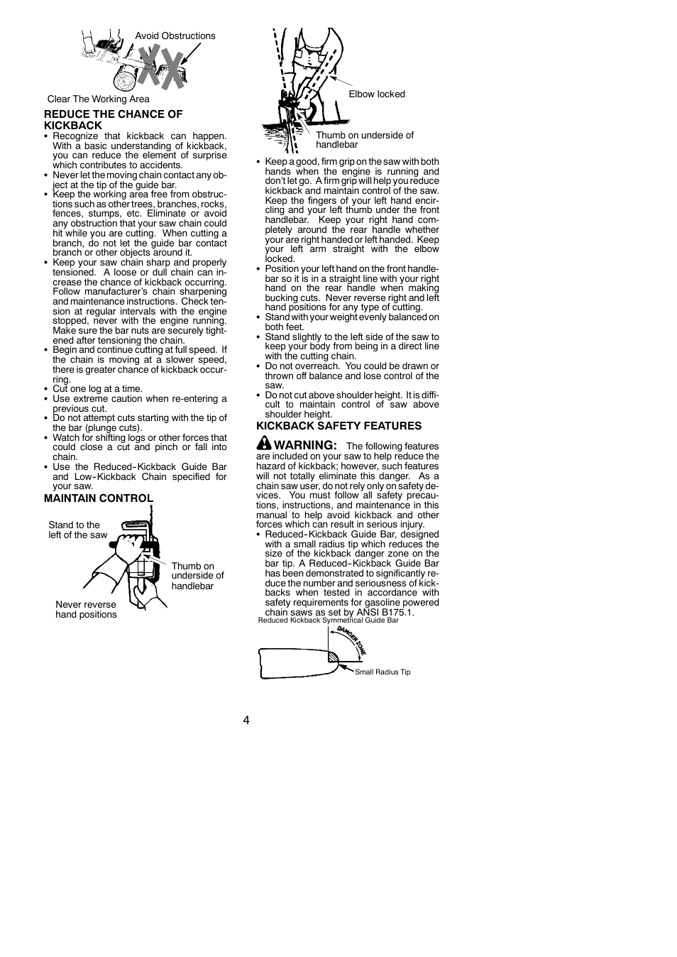 Warning | Poulan Pro PP3816 AV User Manual | Page 4 / 19