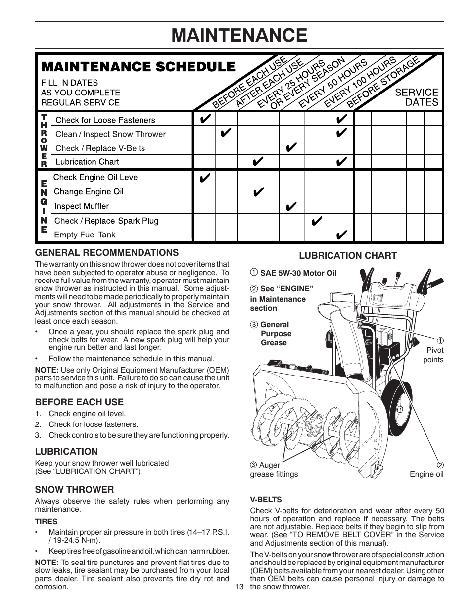 Maintenance | Poulan 96194000504 User Manual | Page 13 / 56