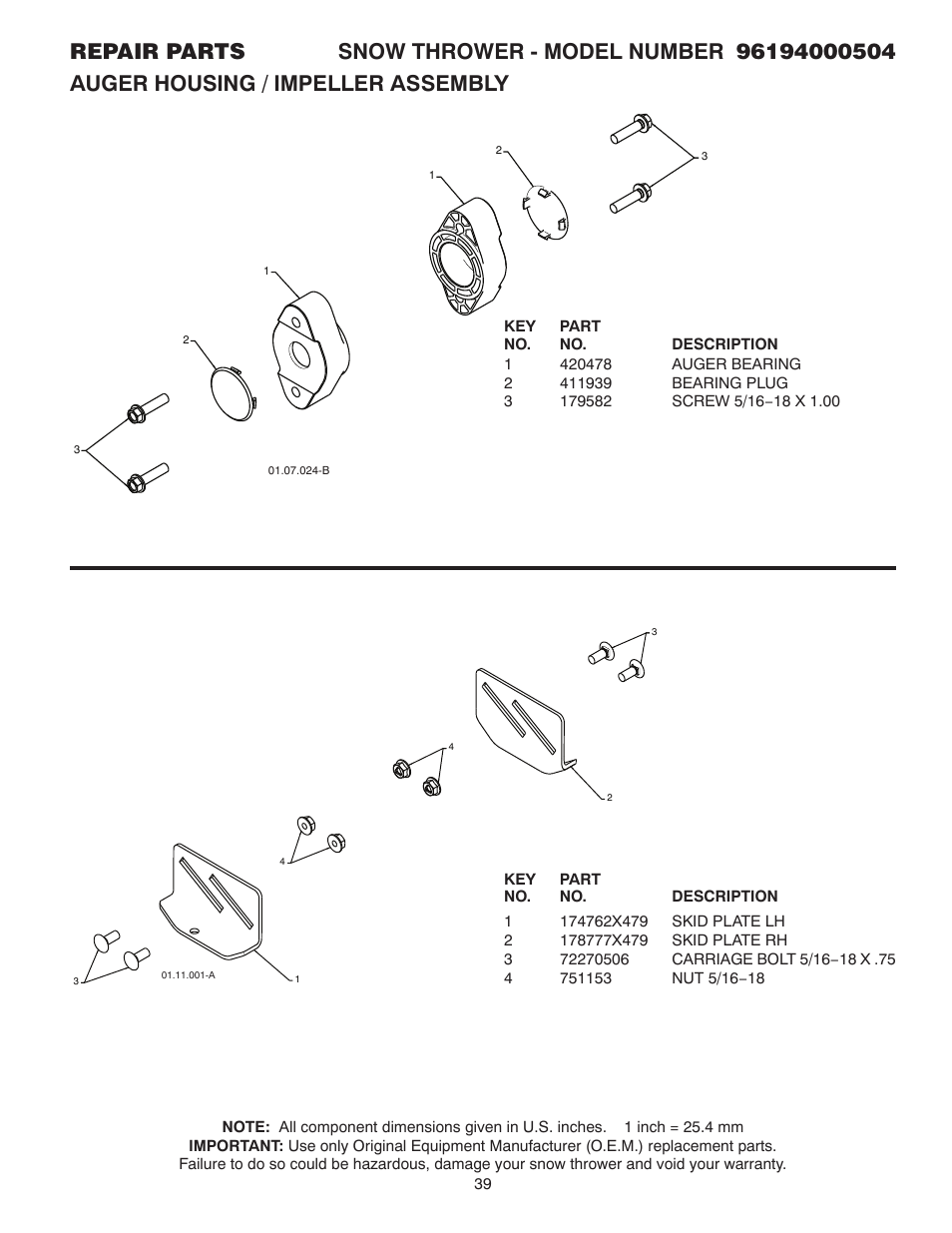 Poulan 96194000504 User Manual | Page 39 / 56
