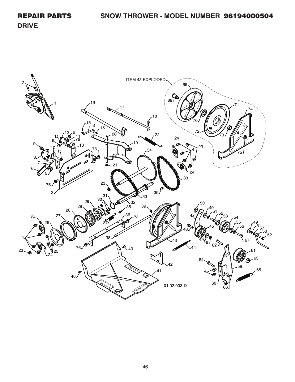 Poulan 96194000504 User Manual | Page 46 / 56