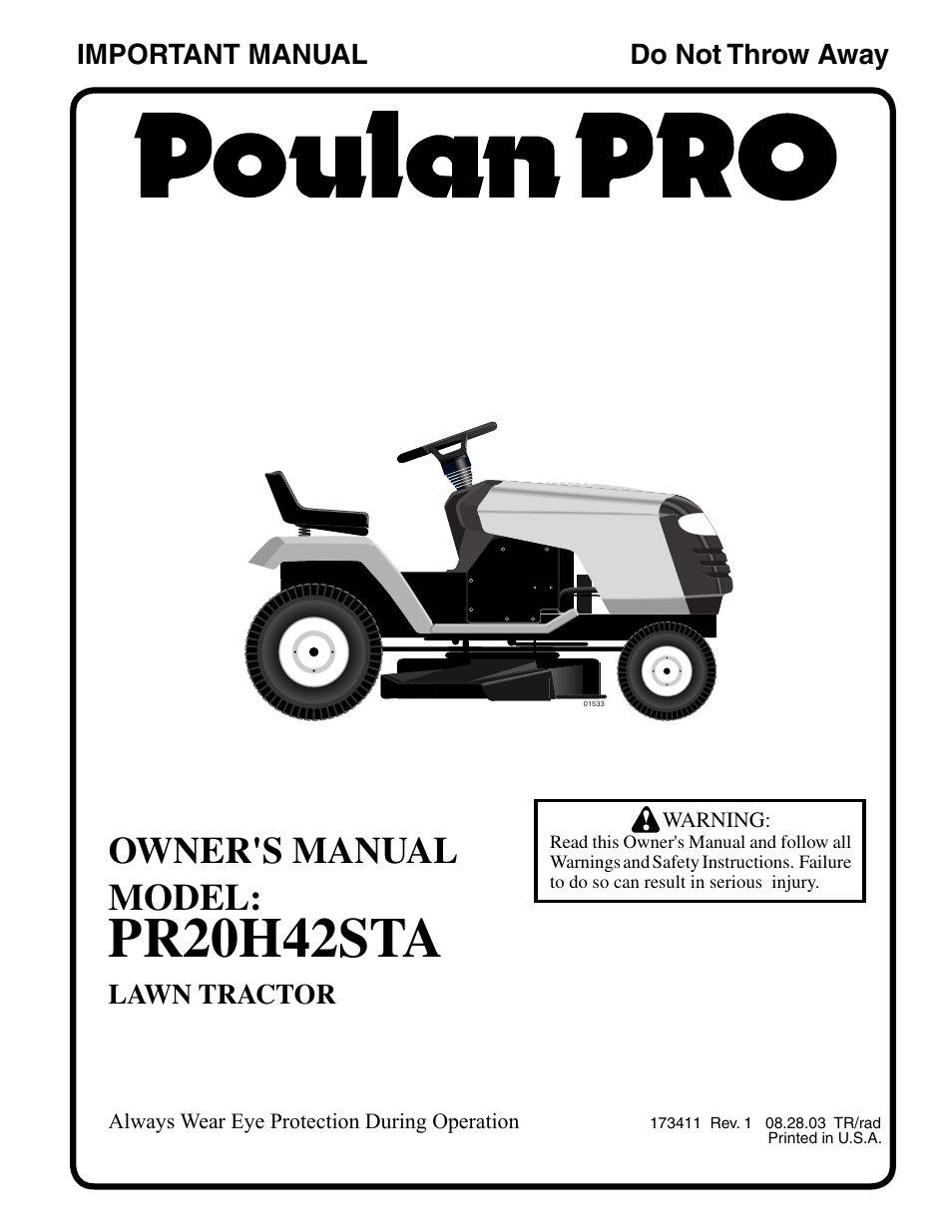 Poulan 173411 User Manual | 48 pages