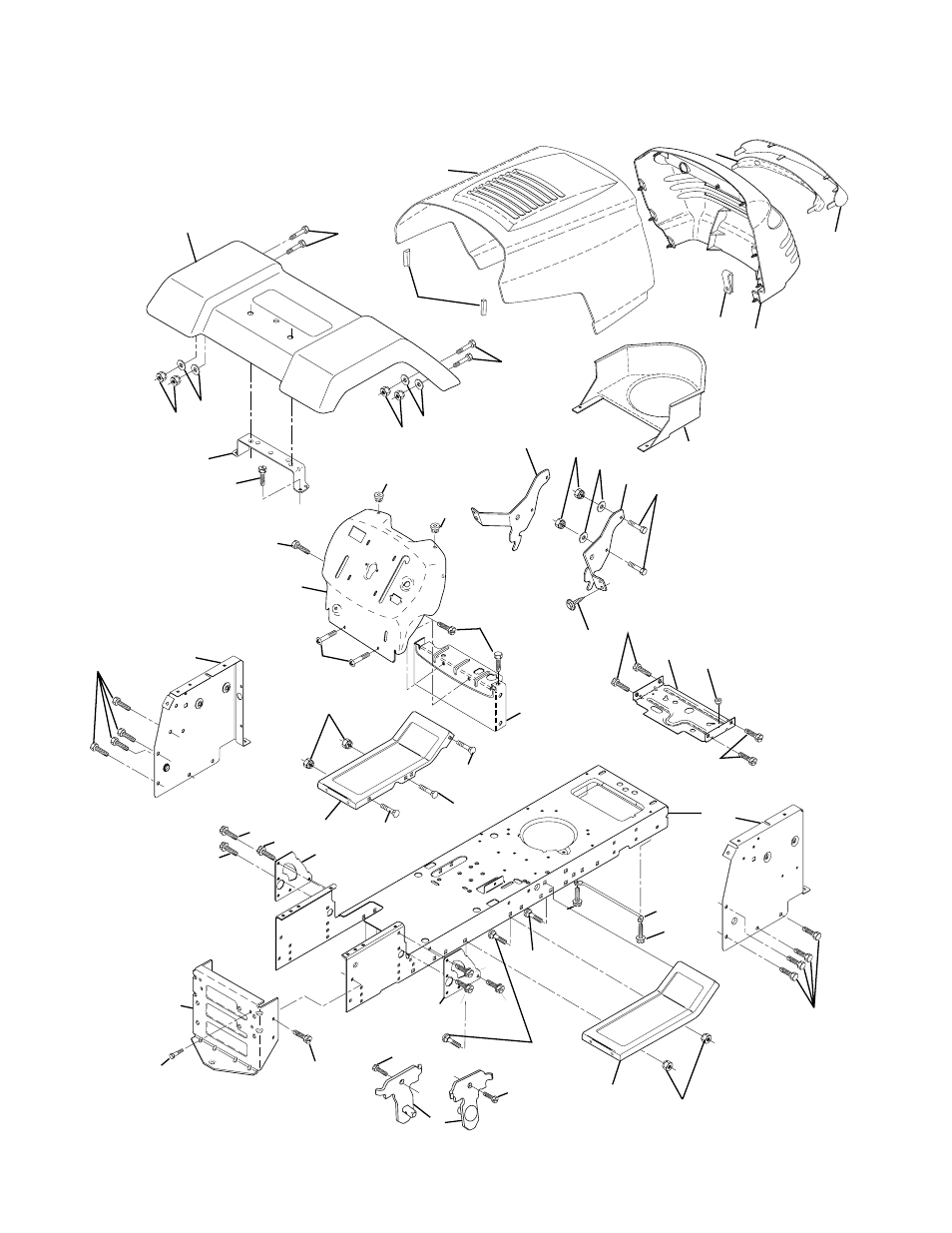 Repair parts, Tractor - - model number pr20h42sta, Chassis | Poulan 173411 User Manual | Page 32 / 48