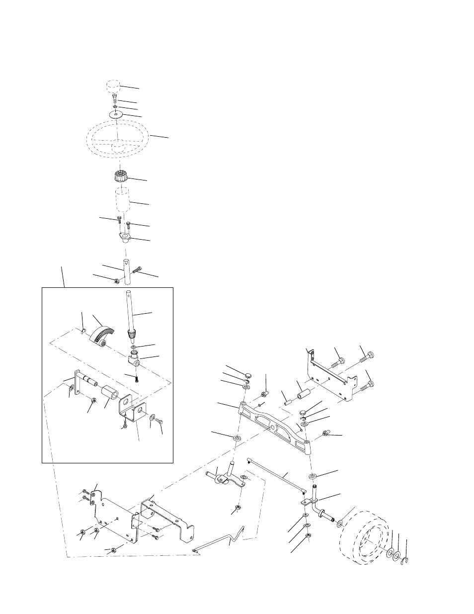Repair parts, Tractor - - model number pr20h42sta, Steering assembly | Poulan 173411 User Manual | Page 36 / 48