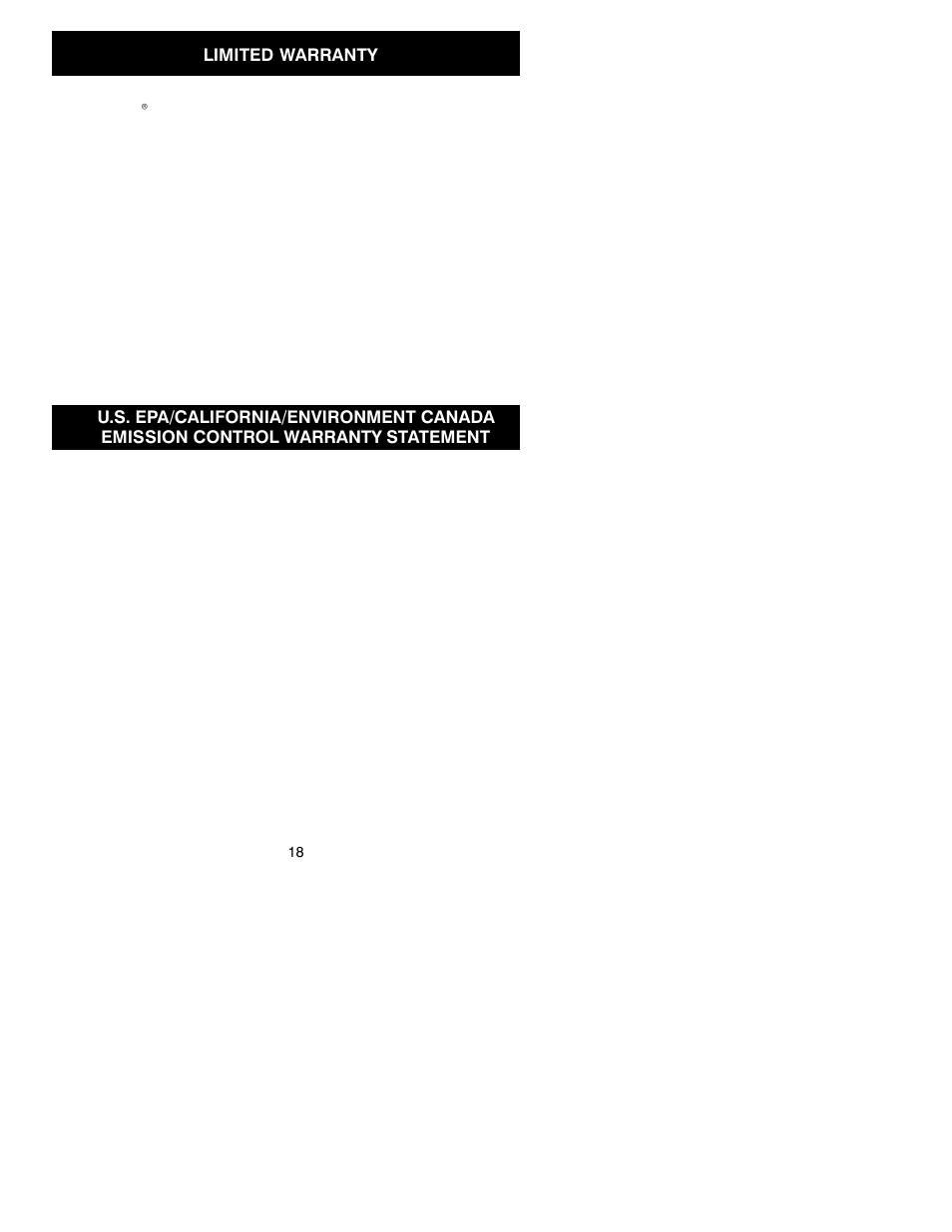Limited warranty | Poulan PP446 User Manual | Page 18 / 19