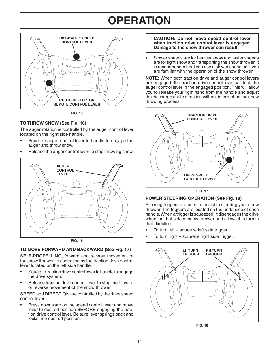 Operation | Poulan Pro PP1130ESA SNOW THROWER User Manual | Page 11 / 32