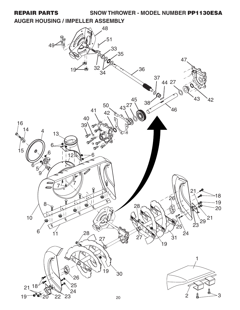 Poulan Pro PP1130ESA SNOW THROWER User Manual | Page 20 / 32