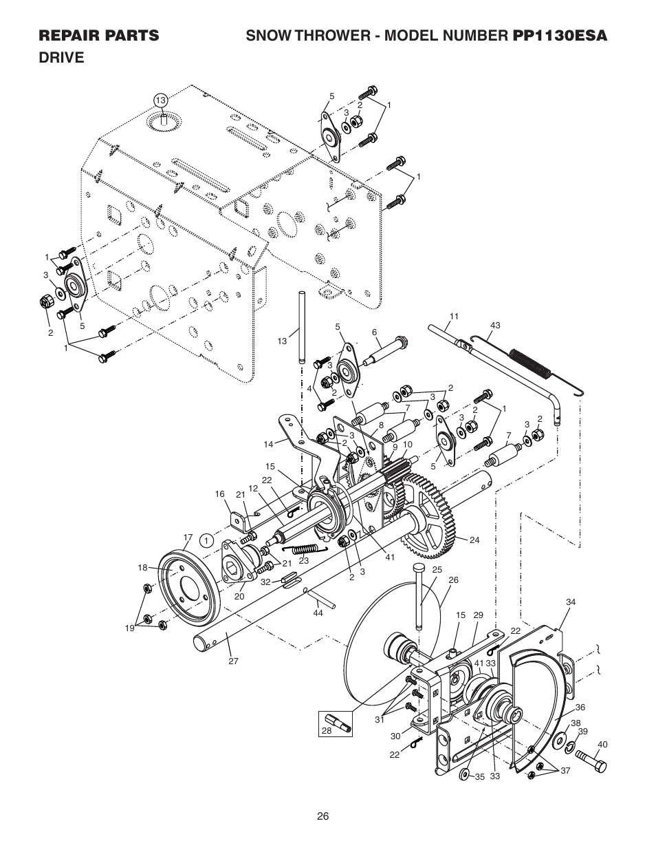 Poulan Pro PP1130ESA SNOW THROWER User Manual | Page 26 / 32