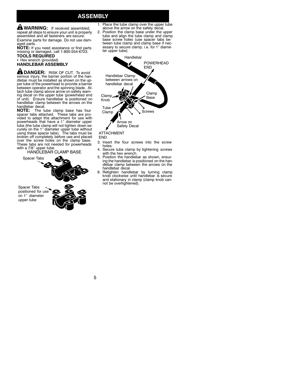 Assembly | Poulan Pro PP1000E User Manual | Page 5 / 9