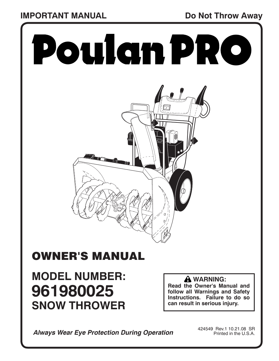 Poulan 424549 User Manual | 40 pages