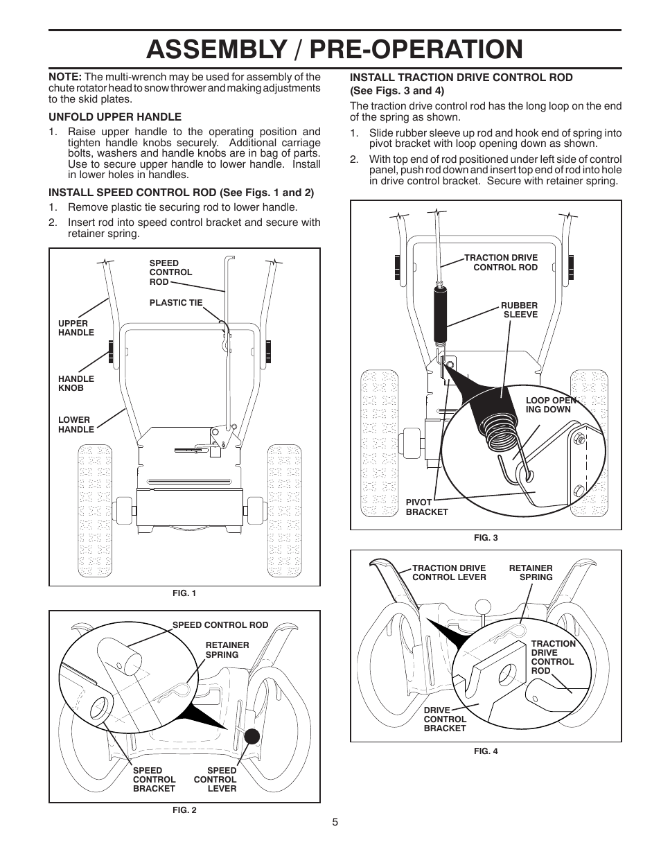 Assembly / pre-operation | Poulan 424549 User Manual | Page 5 / 40