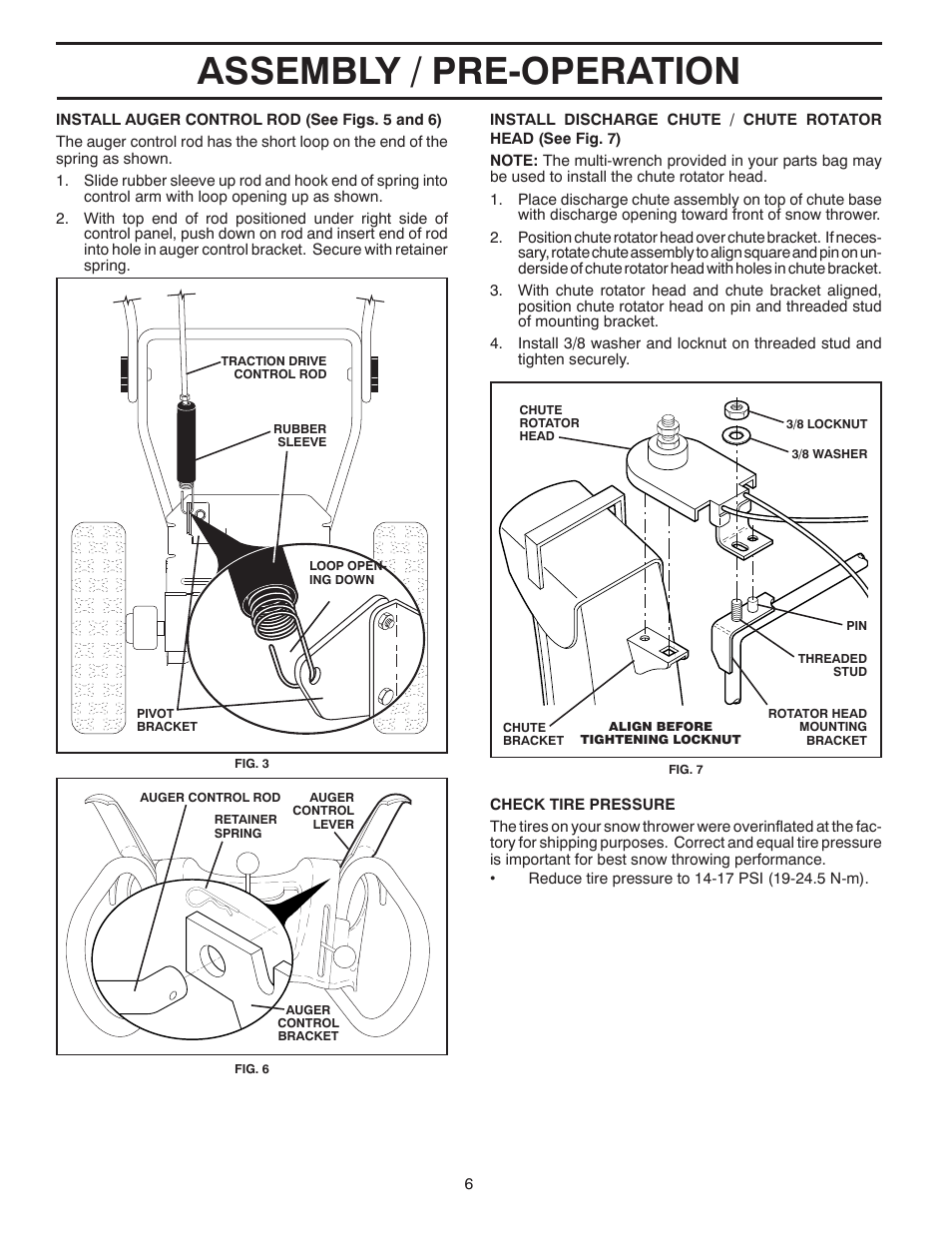 Assembly / pre-operation | Poulan 424549 User Manual | Page 6 / 40