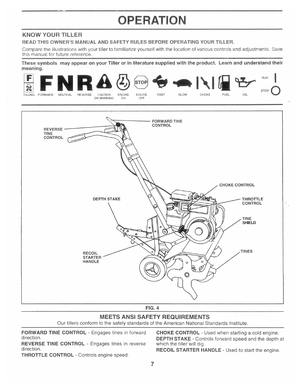 Meets ansi safety requirements, Operation | Poulan 163659 User Manual | Page 7 / 22