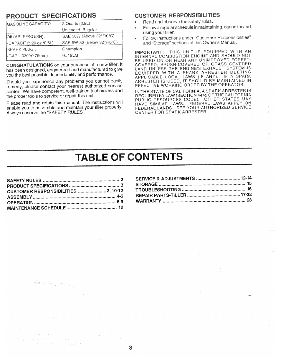 Poulan 174102 User Manual | Page 3 / 24