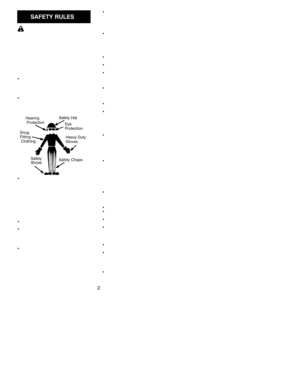 Safety rules | Poulan 530088886 User Manual | Page 2 / 16
