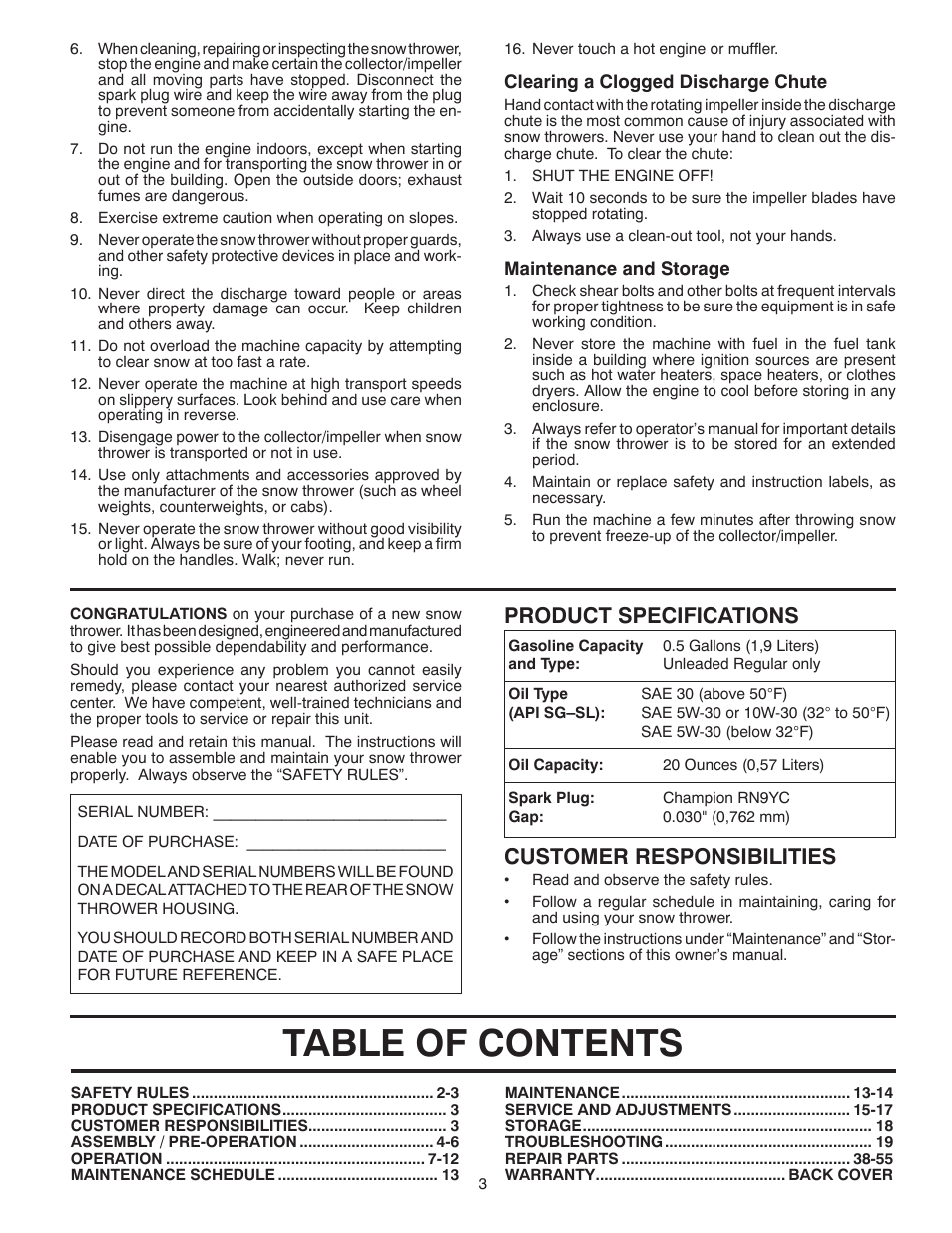 Poulan 96194000801 User Manual | Page 3 / 38