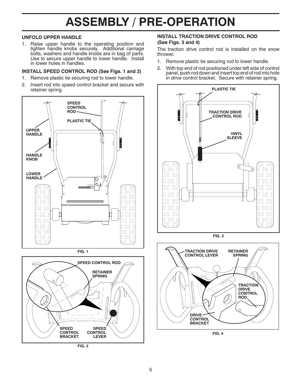 Assembly / pre-operation | Poulan 96194000801 User Manual | Page 5 / 38